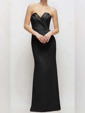After Six Black Strapless Tuxedo Gown Size 6 NWT